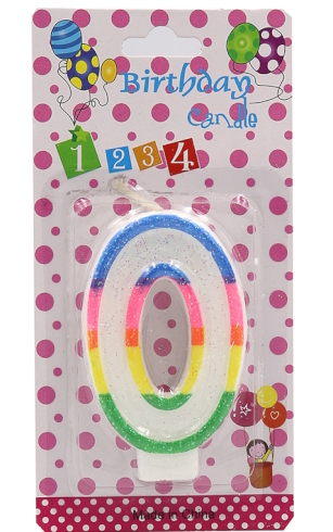 DSCN9395 Свічка для торта Цифра 0, блістер