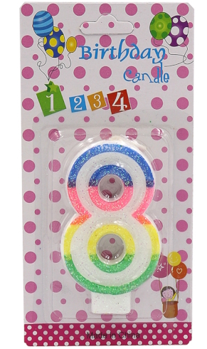 DSCN9395 Свічка для торта Цифра 8, блістер