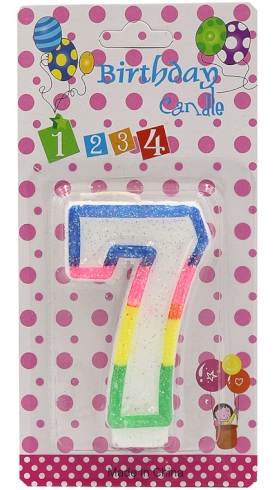 DSCN9395 Свічка для торта Цифра 7, блістер