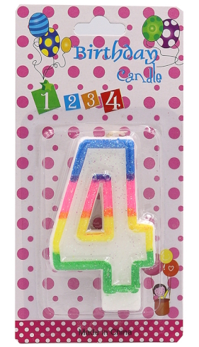 DSCN9395 Свічка для торта Цифра 4, блістер
