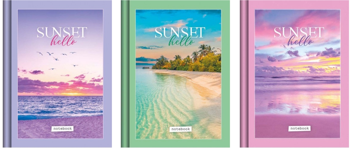 Блокнот А6 48 арк.,  серія «SUNSET», тв. пал., мікс,ТП-9, Рюкзачок