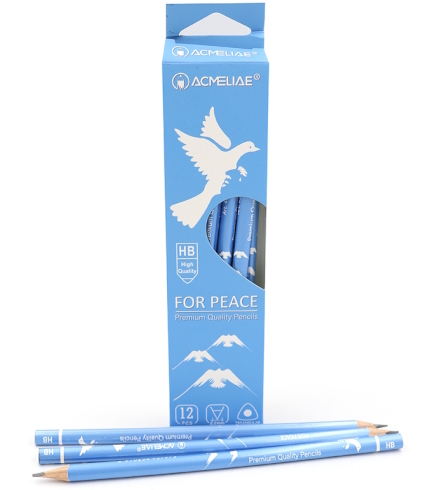 43797 Олівець ч/гр трикут. HB Acmeliae For Peace 2,2мм 12шт/єтік