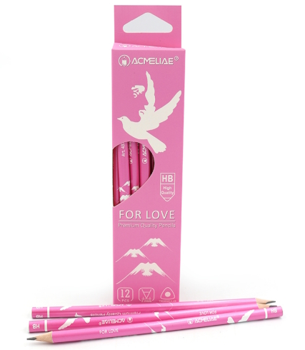 43798  Олівець ч/гр трикут. HB Acmeliae For Love 2,2mm 12шт/єтік