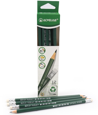 PGP-88 Набір екоолівців Woodfree Acmeliae HB 12шт., заточ. з гумкою 12шт/єтік