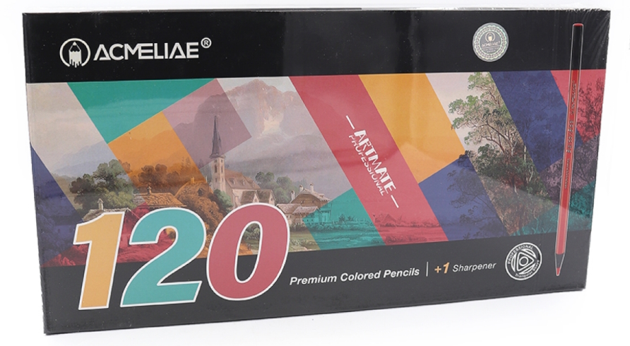 9402A-120 Набір олівців Premium Acmeliae, чорн. дерево, 120шт.120кольорів 1шт/єтік