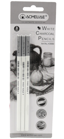 43000 Олівець Біле деревне вугілля Acmeliae, 3шт. 1шт/єтік