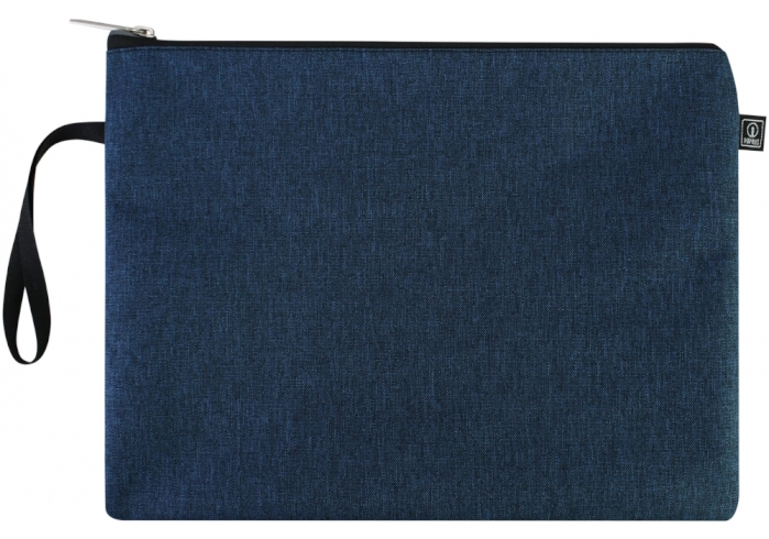 Папка для документів, текстильна, В5+, темно-синя, O95217