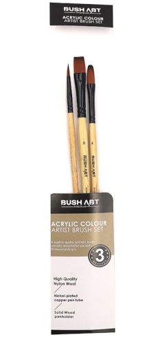 AS330-2 Набір пензлів для акрил фарб Art Nation кругл. 2#, плоск. 8#, овал. 4#, 3шт. 1шт/этик