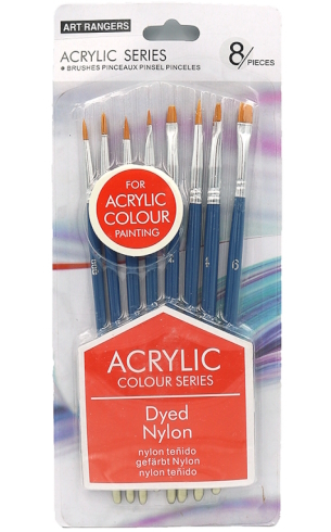 BREA0813B-1 Пензлі Art Nation для акрилової фарби Dyed Nylon 8шт 1шт/этик