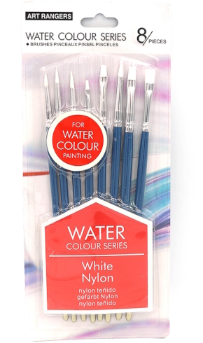 BREW0815B-1 Набір акварельних пензлів Art Nation White Nylon 8шт 1шт/этик