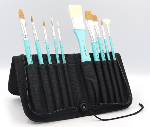 BRG1027 Набір пензлів для гуаші Art Nation щетина + нейлон. кисть в пеналі, 10шт.  1шт/этик