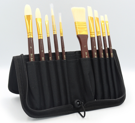 BRO1029 Набір пензлів для масляних фарб Art Nation в пеналі, 10шт. 1шт/этик