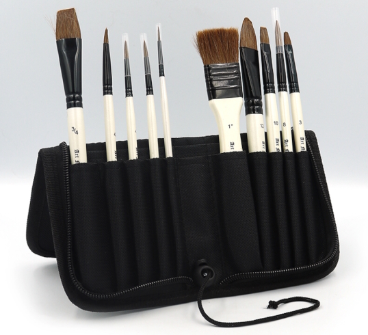 BRW1026 Набір акварельн. пензлів Art Nation кінськ. волос в пеналі, 10шт. 1шт/этик