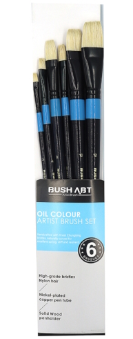 LO59066-2 Набір пензлів для масл фарб Art Nation плоск.2#,плоск.4#,плоск 6#,плоск.8#,пл 1шт/этик