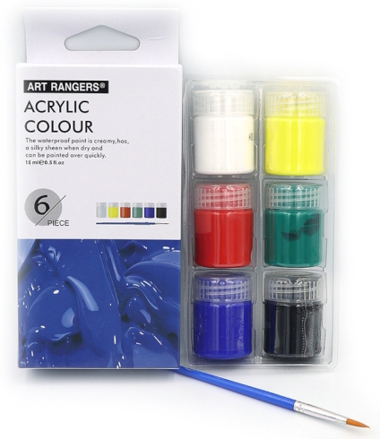 A0615 Набір акриловых фарб Art Nation 15 мл*6кол.+ 1 пензлик 1шт/этик