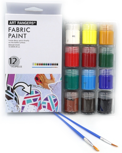 FAC1215 Набір фарб для тканини Art Nation 15 мл*12кол.+2 пензлика 1шт/этик