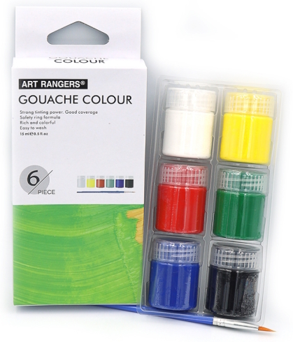 G0615 Набір фарб для гуаші Art Nation 15 мл*6кол.+ 1 пензлик 1шт/этик