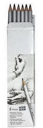 Олівці графітні 6 шт. шестигранні НВ - 8В, Raffine, Marco, 7000DM-6CB HB-8B