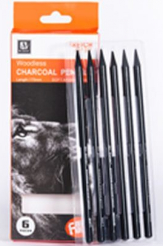 WCR06175 Вугільний олівець Woodless Art Nation 6шт м'який/середній/твердий  1шт/этик