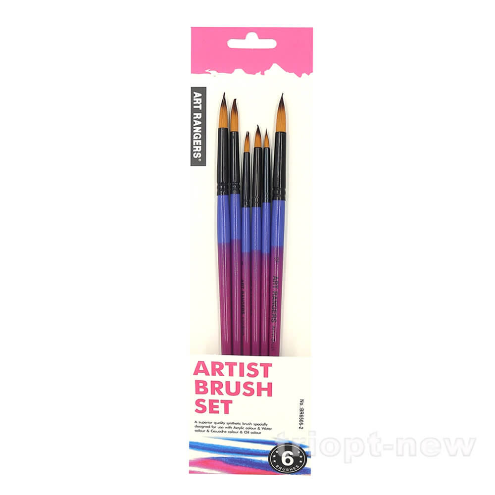 BR6506-2 Набір пензлів нейлон Art Rangers 6шт. 1шт/єтік