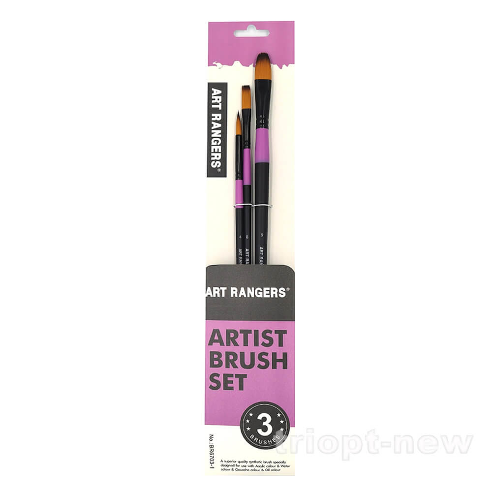 BR6703-1 Набір пензлів нейлон Art Rangers 3шт. 1шт/єтік