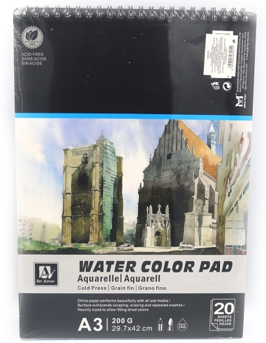 6004-W Блокнот акварельний Art Nation А3 20 стор., 200 г/кв.м1шт/єтик