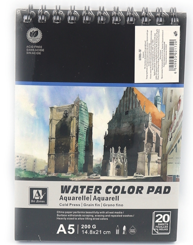 6006-W Блокнот акварельний Art Nation А5, 20 стор., 200 г/кв.м 1шт/єтик