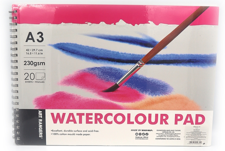 102.PB.18 Акварельний папір Art Nation А3, 20стор., 230gsm, 1шт/етик