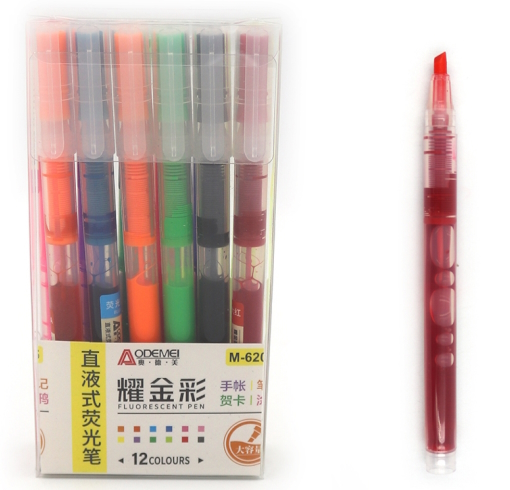 M6205 Набір текстовиділячів-ролерів Aodemei, PVC BOX, 12шт*12кол. етик