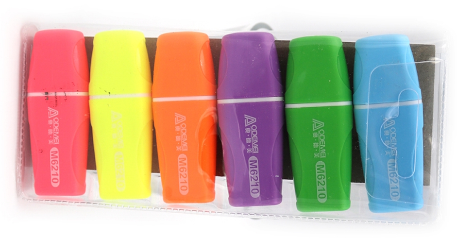 M6210 Набір кишенькових текстовиділячів Aodemei, PVC, 6шт/етик