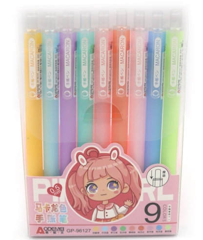 GP-96127 Ручка автомат. гель. Aodemei 9кол. мікс.