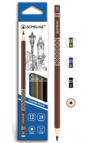 43514 Олівець ч/гр круглий 2B 