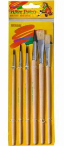 Пензлики 6шт.щетина,поні АВ-6,ТМ