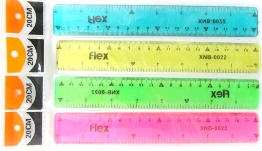 0263-20 Лінійка силіконова гнучка 20см, mix4