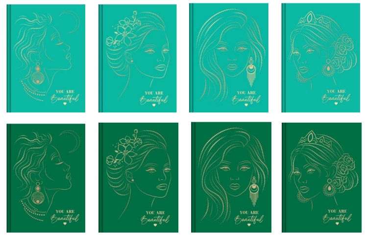 Блокнот А5 64 арк., серія «You are Beautiful» МІКС-2; обкладинка-тверда палітурка, матова ламінація,4 види тиснення, блок - папір 