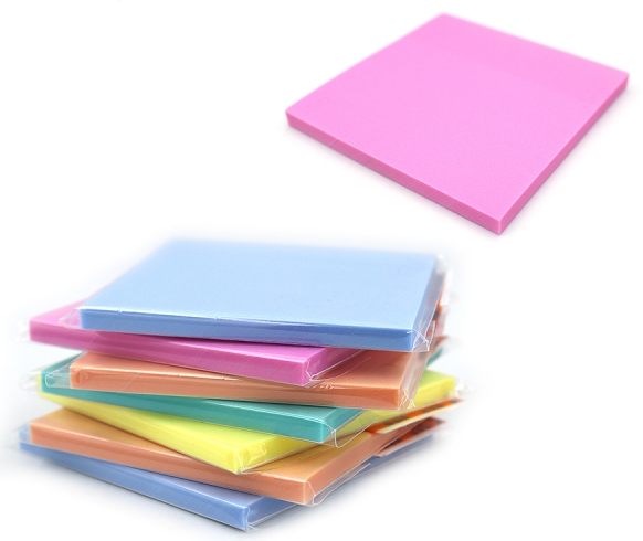 JX689-1mix Папір для нотаток прозорий  глітер PET Neon Josef Otten 50шт.Микс, 75мм*75мм 1шт/єтік