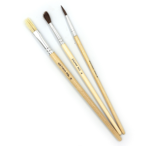 RA-7698(DSCN1923) Н-р пензл. 3 шт. (білка 3 кругл., поні 4 кругл., щетина 6 пласк.) 1шт / етик.