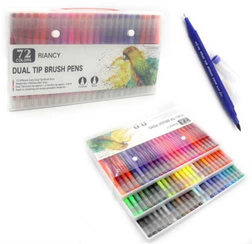 MKB-04371-72 Набір лінер+пензлик двостор. 72кол., трикут. корпус, 72шт.з етикеткою