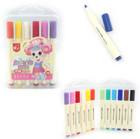 ZS-256-12 Набір акрилових маркерів пензлик 