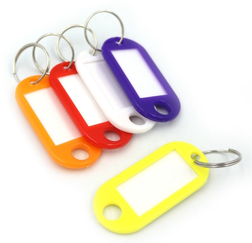DSCN1145 Бірка для ключів пластик. з полем для запису, mix УПАКОВКА колір