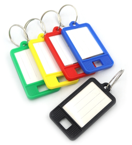 DSCN1146 Бірка для ключів пластик. з полем для запису, mix УПАКОВКА колір