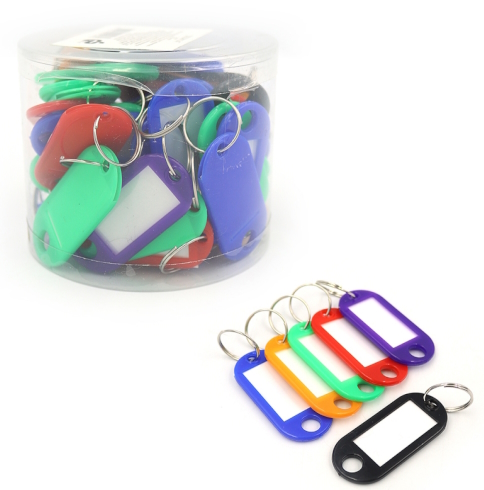 DSCN1147 Бірка для ключів пластик. з полем для запису, банка, mix