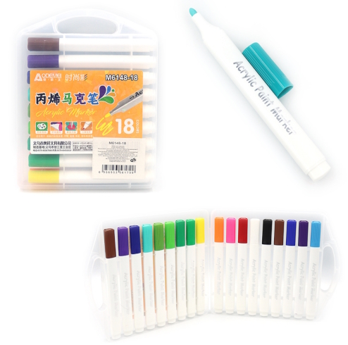 M6148-18 Набір маркерів акрил. Aodemei 18шт.