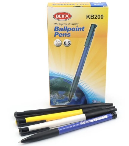 KB200-blue Ручка автомат. кульк. Beifa синя, карт. уп. 24шт.