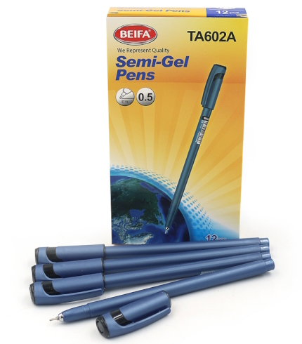 TA602A-blue Ручка гель. Beifa синя, карт. уп. 12шт.