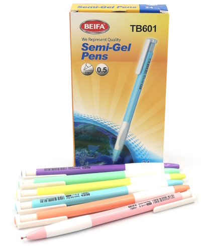 TB601-blue Ручка автомат. гель. Beifa синя, карт. уп. 24шт.