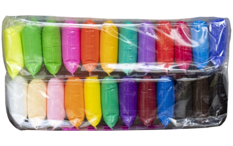 Пластилін повітряний, 24кол. х 7гр. + 3 стеки, 6-421, БАРВ