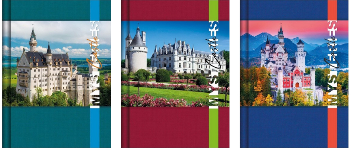 Блокнот А6 48 арк.,  серія «CASTLE», тв. пал., мікс,ТП-9