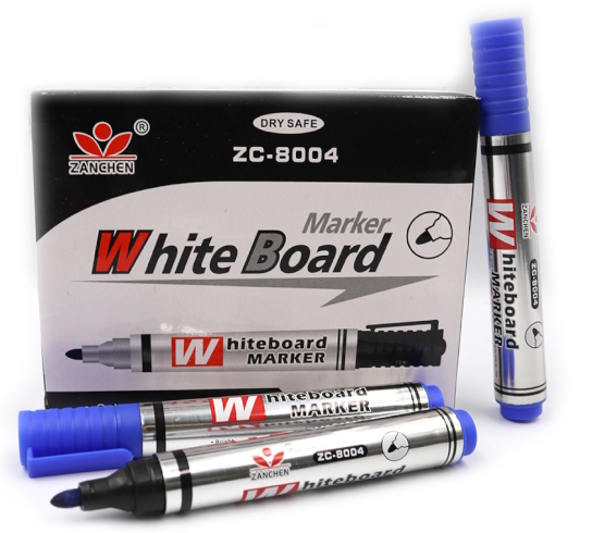 ZC-8004-BL Маркер для дошки син.кругл.накінець. 12шт/етик