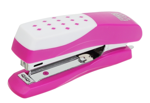 Степлер пластиковий ШАХМАТКА, 12арк., (скоби №10), рожевий, BM.4131-10